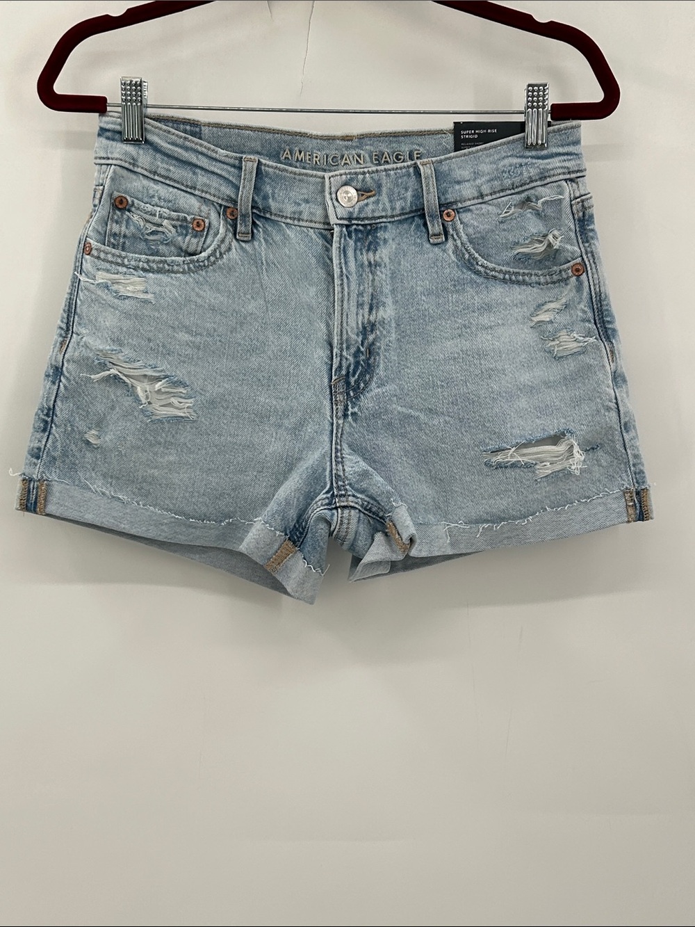 American Eagle Super High Rise Strigid Relaxed Shorts New With Tags Size 4